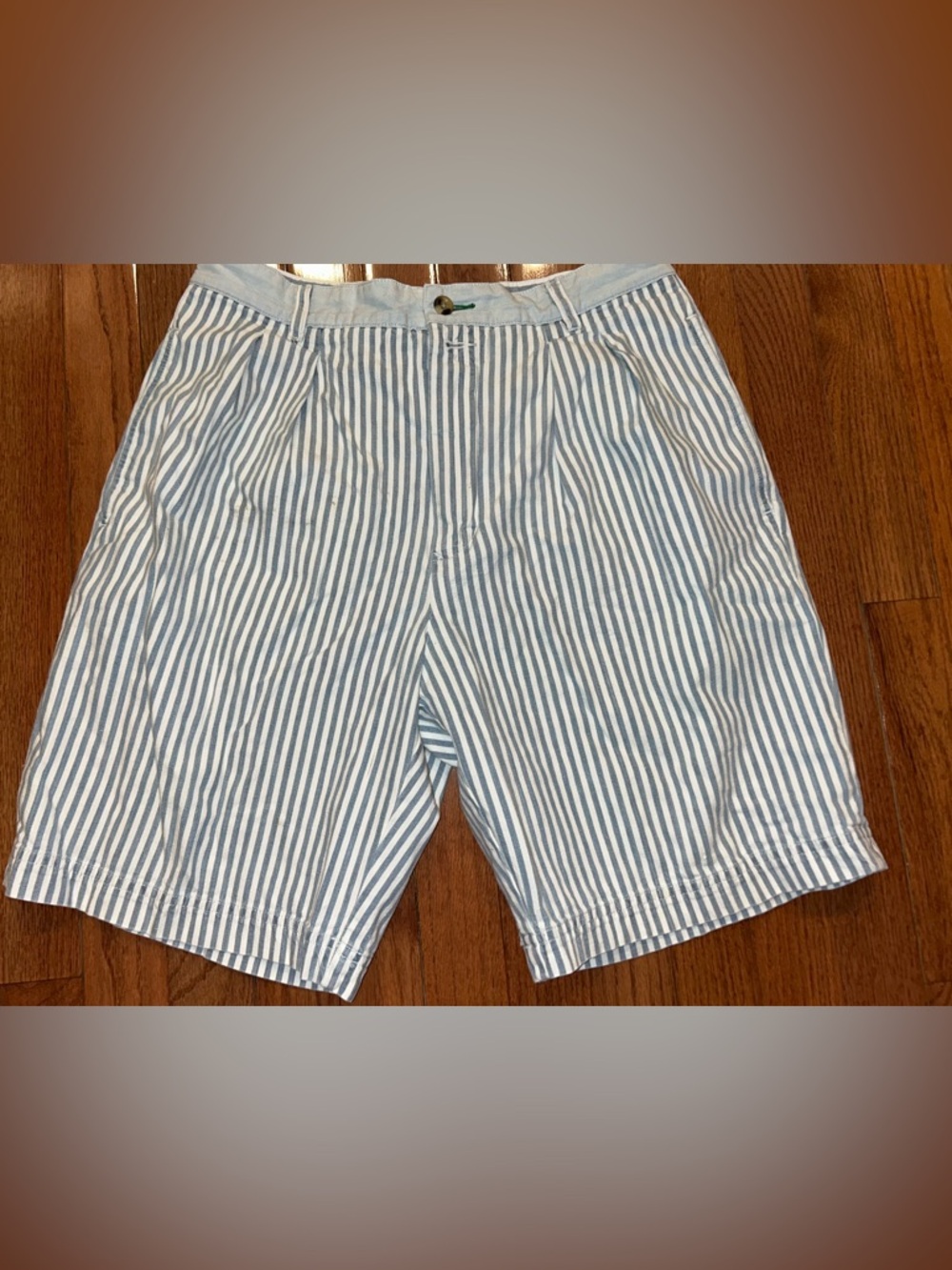 Tommy Hilfiger Vintage Blue and White Striped Men’s Shorts, Waist 31